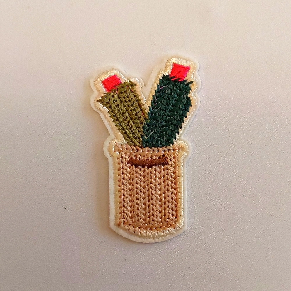 Potted Cactus Embroidered  Iron On Patch